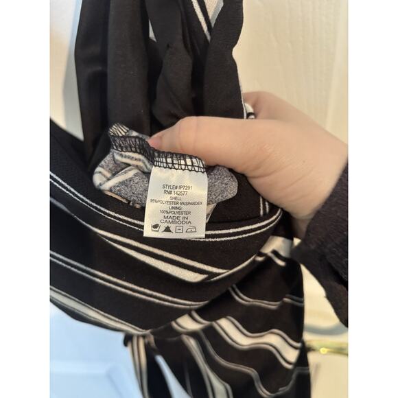 IRIS Jumpsuit Size Small Vertical Stripes Spaghetti Straps Waist Tie Wide Leg - Picture 7 of 7